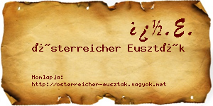 Österreicher Euszták névjegykártya